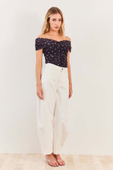 Blusa Ombro a Ombro em Tule Franzido Urban Codes - Sofie