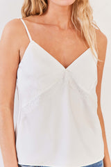 Blusa de Alça em Cetim e Renda Soft Glam- Sofie