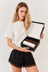 Kit 3 T-Shirts Femininas Amplas em Cotton - Sofie