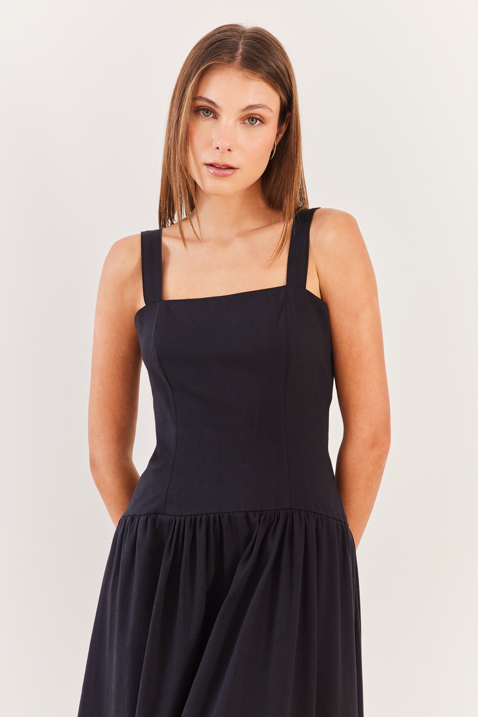 Vestido Midi em Sarja Viscolinho Urban Codes - Sofie