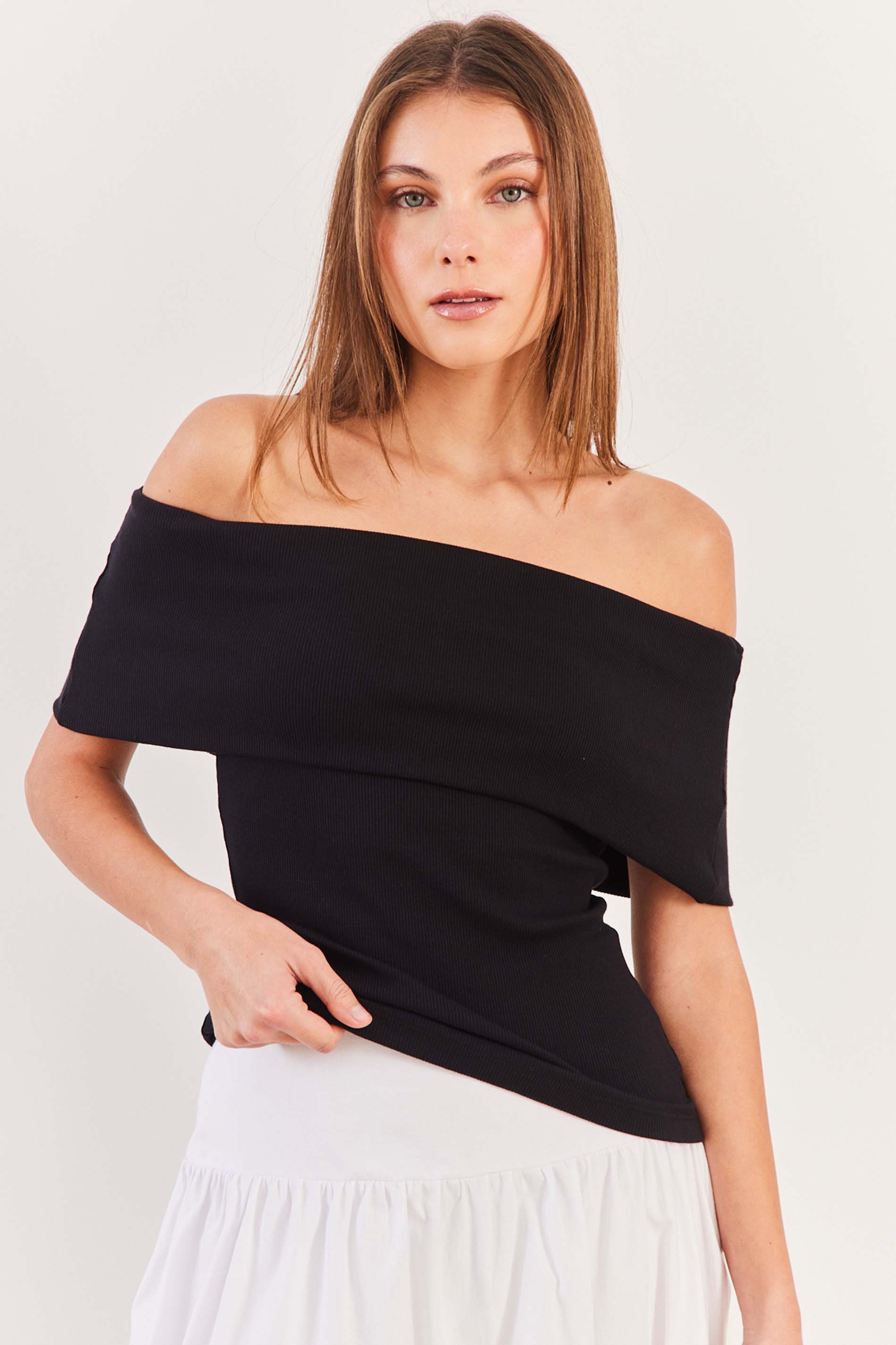 Blusa Manga Curta Malha Canelada Urban Codes - Sofie