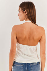Blusa Frente Única com Gola Degagê Fluid Bloom - Sofie
