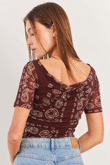 Blusa Manga Curta em Tule Spring Flow - Sofie