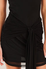 Vestido Curto Evasê Tule com Amarração Spring Flow - Sofie