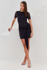 Vestido Curto Evasê Tule com Amarração Spring Flow - Sofie