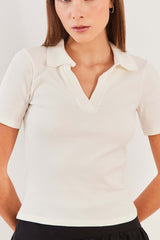 Blusa Polo Reta Canelada Manga Curta Urban Codes - Sofie