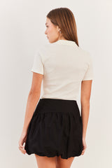 Blusa Polo Reta Canelada Manga Curta Urban Codes - Sofie