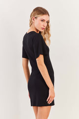 Vestido Curto Malha Bodycon Manga Curta Urban Codes - Sofie