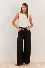 Calça Jeans Baggy Braguilha Deslocada Fluid Bloom - Sofie