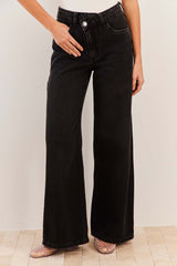 Calça Jeans Baggy Braguilha Deslocada Fluid Bloom - Sofie