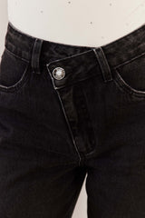 Calça Jeans Baggy Braguilha Deslocada Fluid Bloom - Sofie