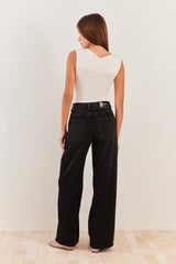 Calça Jeans Baggy Braguilha Deslocada Fluid Bloom - Sofie
