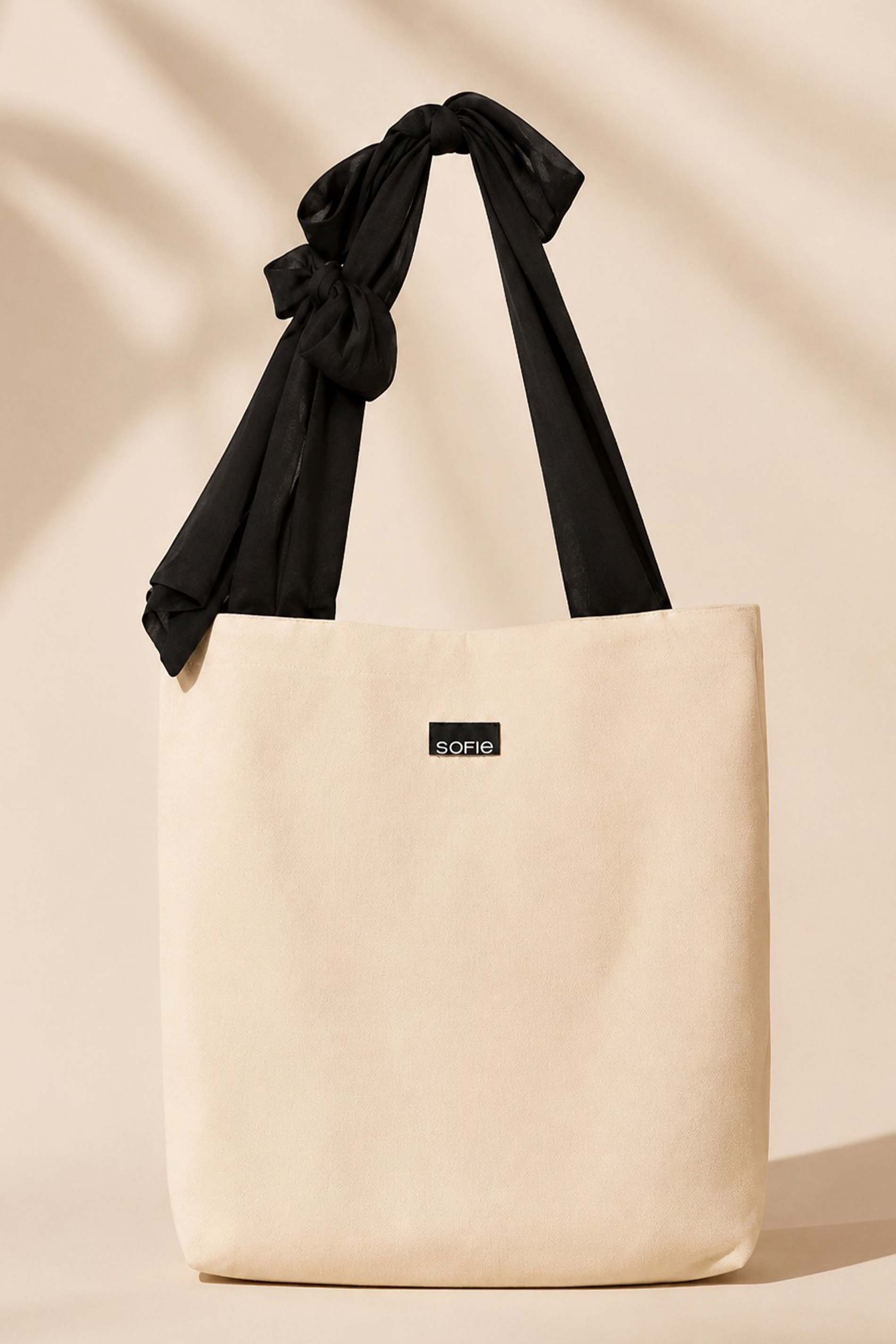 Bolsa em Sarja com Alça de Laço em Cetim - Sofie